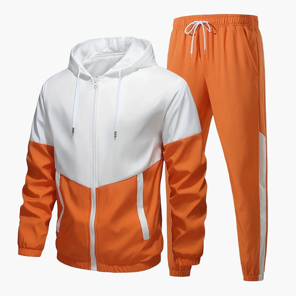 SUENTA Herren Trainingsanzug Sportlicher Stil Funktionalem Design Orange
