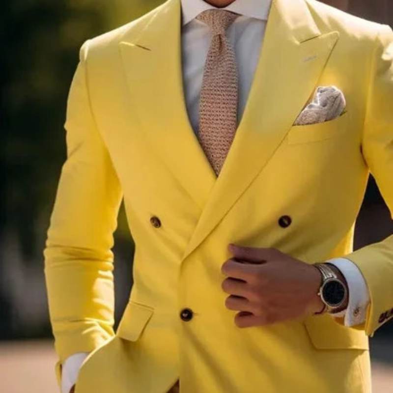 SUENTA Zipari | Herren Zweireihig Formell Hochzeitsgast Anzug Set | Zweiteiliges Set