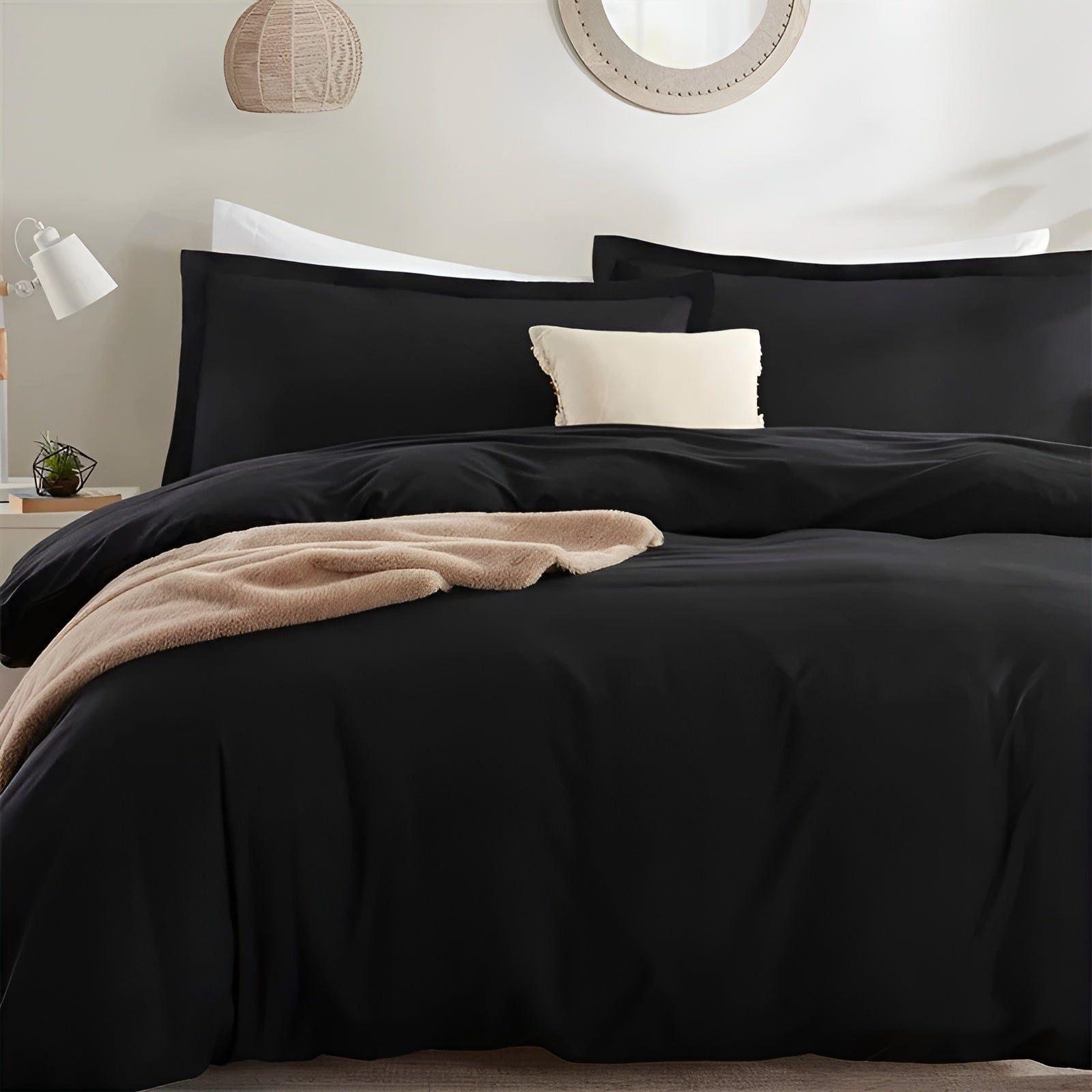 SUENTA Baumwollbettwäsche-Set, luxuriöse Bettbezüge, wendbare Farben, knitterfrei