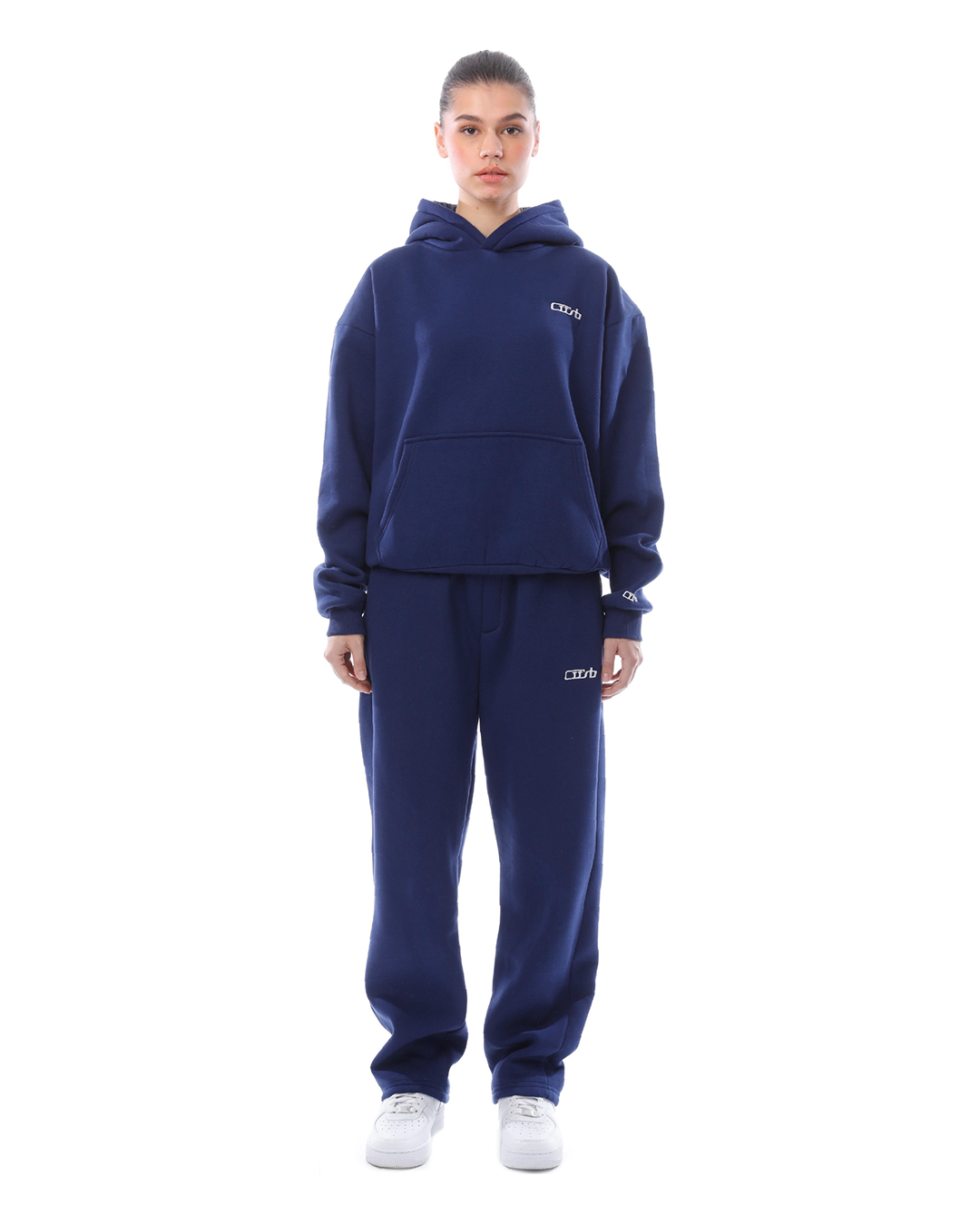 SUENTA Hoodie & Jogginghose Set Locker Hoodie Bequemes Sitz Weiches Material Blau