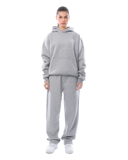 SUENTA Hoodie & Jogginghose Set Locker Hoodie Bequemes Sitz Weiches Material Grau