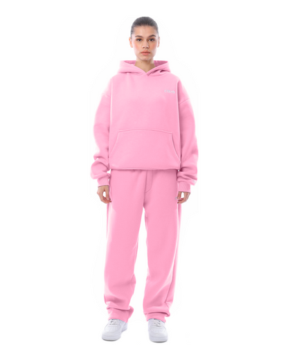 SUENTA Hoodie & Jogginghose Set Locker Hoodie Bequemes Sitz Weiches Material Rosa