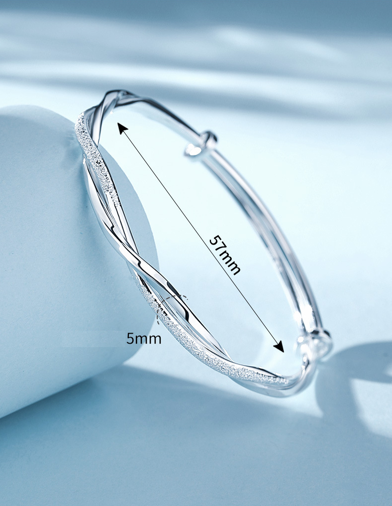 SUENTA Damen Schöne geflochtene Silberarmband Stilvolles Silberarmband für Damen