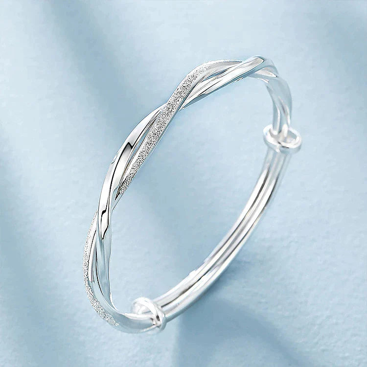 SUENTA Damen Schöne geflochtene Silberarmband Stilvolles Silberarmband für Damen