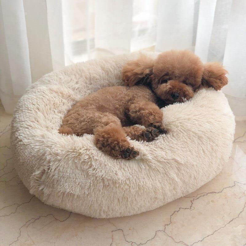 SUENTA Hundebett Kuschelig Weiches Plüschmaterial Grau Größe XL