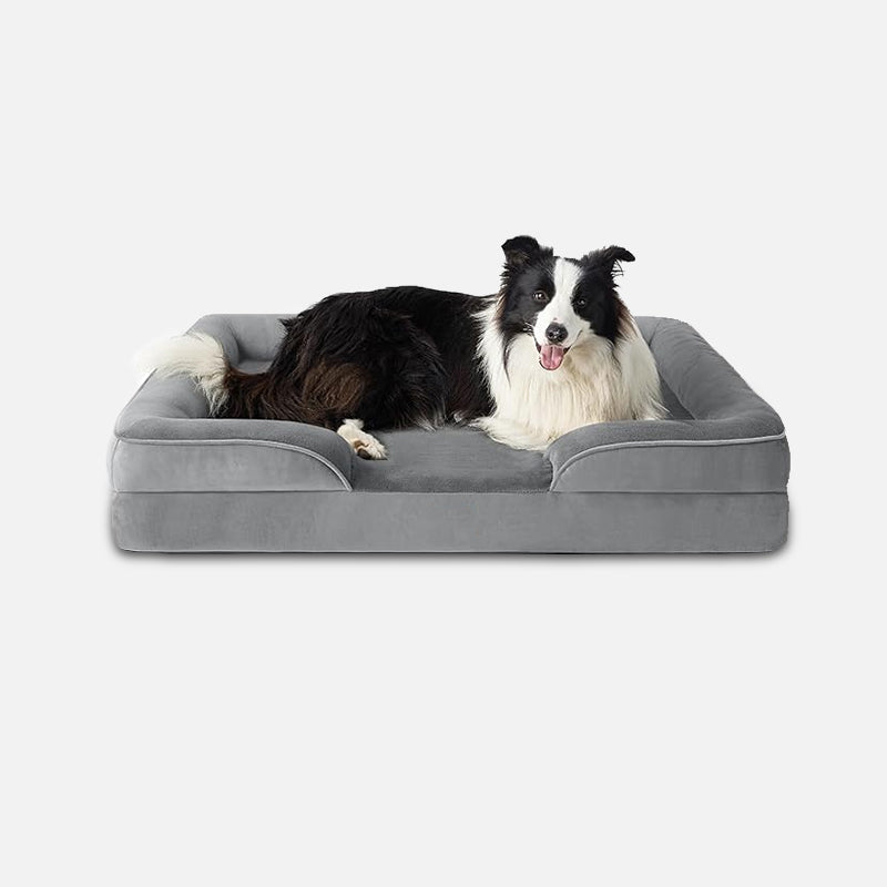 SUENTA Hundebett Memory-Schaum Komfortabler Rückzugsort Für Hunde Grau M