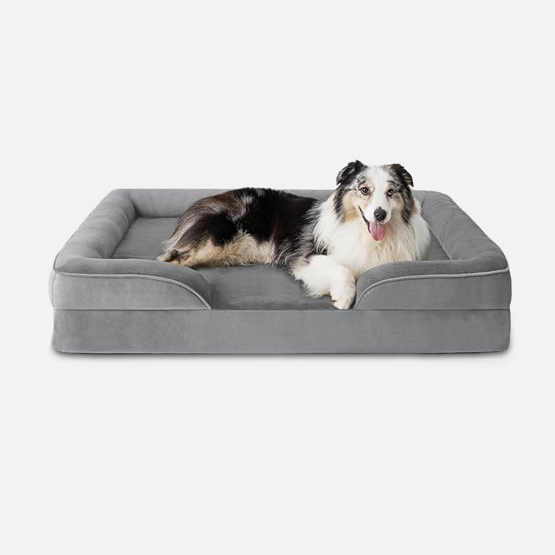 SUENTA Hundebett Memory-Schaum Komfortabler Rückzugsort Für Hunde Grau L