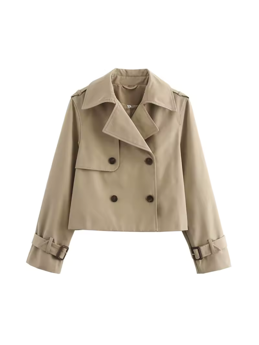 SUENTA Trenchcoat Wasserdichter Reverskragen Gürtel Manschetten - Winterjacke Damen Beige