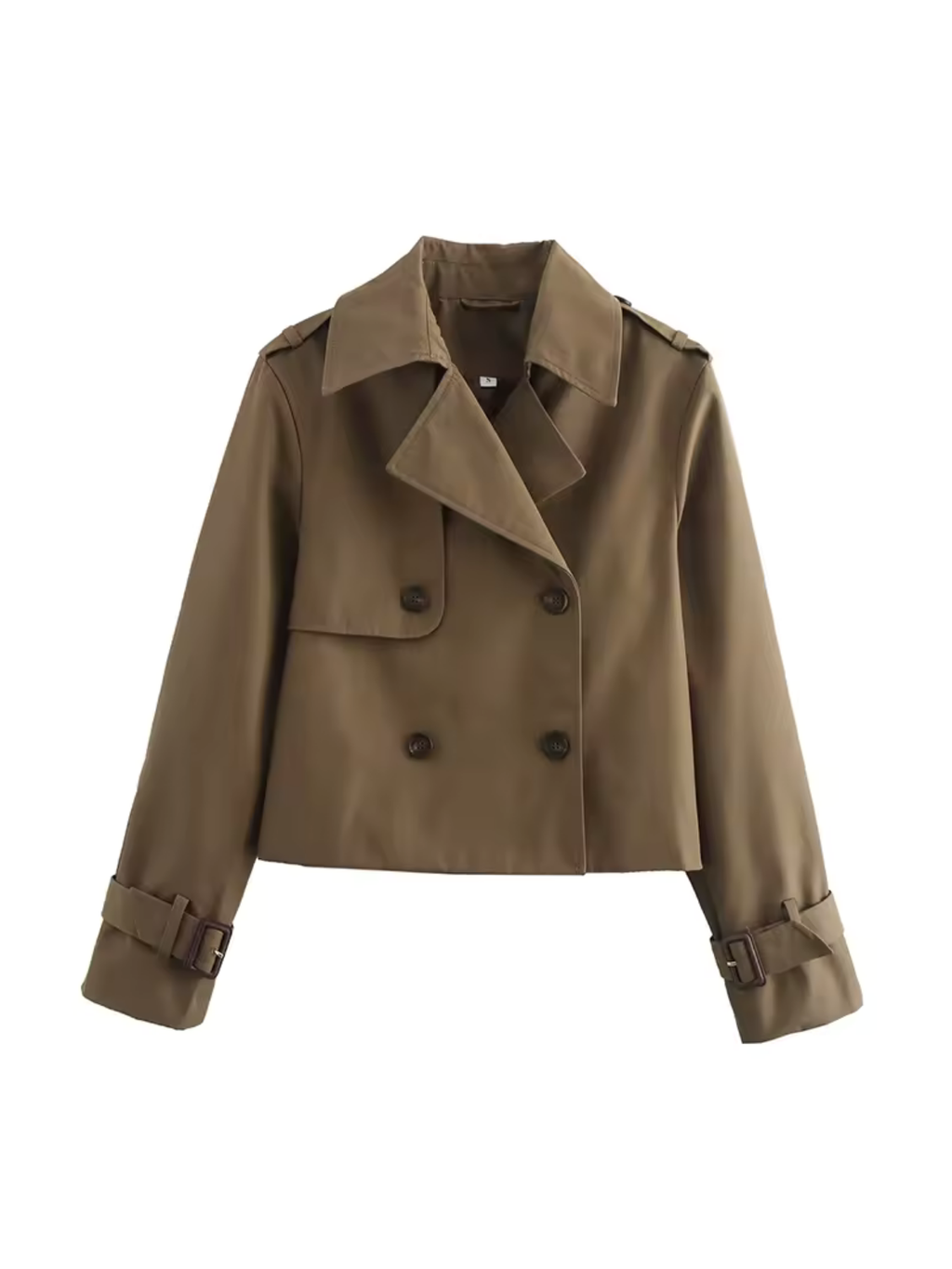 SUENTA Trenchcoat Wasserdichter Reverskragen Gürtel Manschetten - Winterjacke Damen Braun