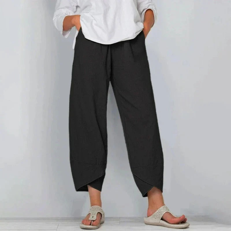 Damaris | Damen Weite Bein Lässige Cropped Hose