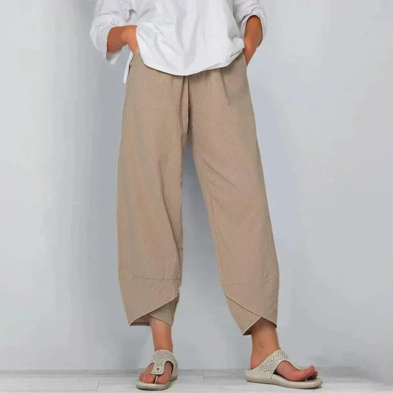 Damaris | Damen Weite Bein Lässige Cropped Hose