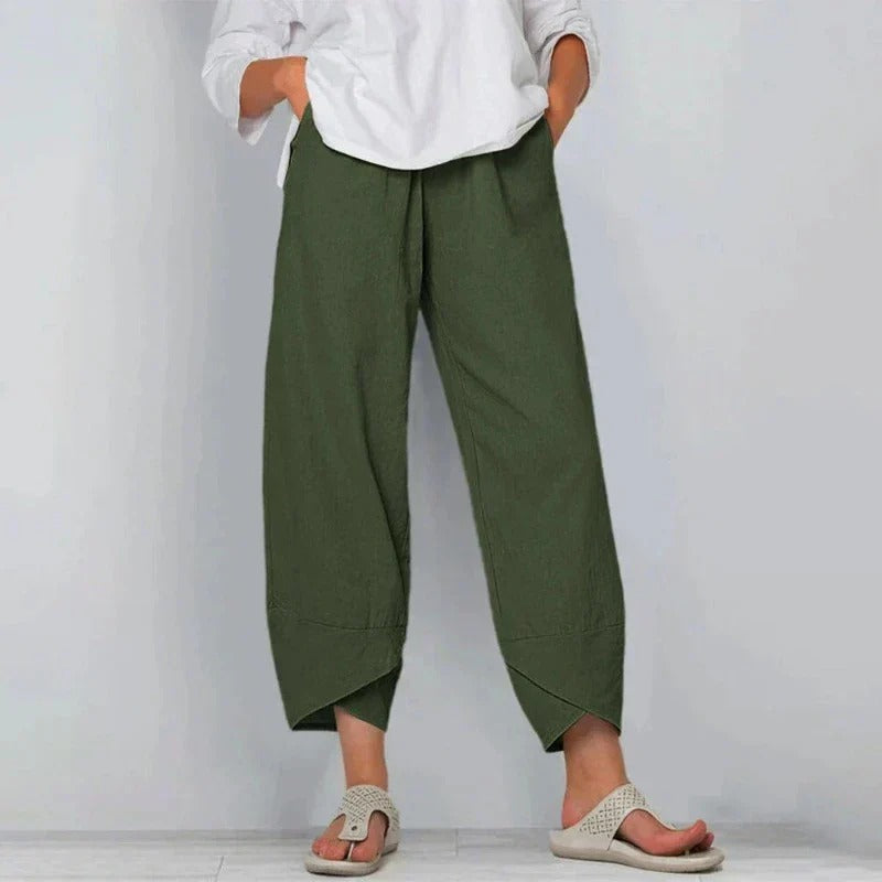 Damaris | Damen Weite Bein Lässige Cropped Hose