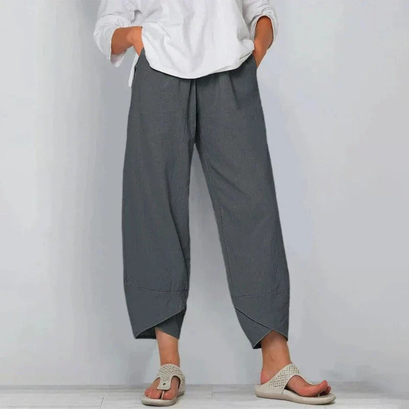 Damaris | Damen Weite Bein Lässige Cropped Hose
