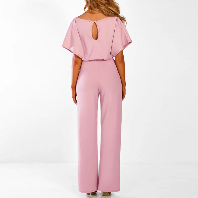 SUENTA Mechi | Damen Jumpsuit – Kühler Sommer-Stoff, Schicker Sommerstil & Luftige Eleganz Rosa