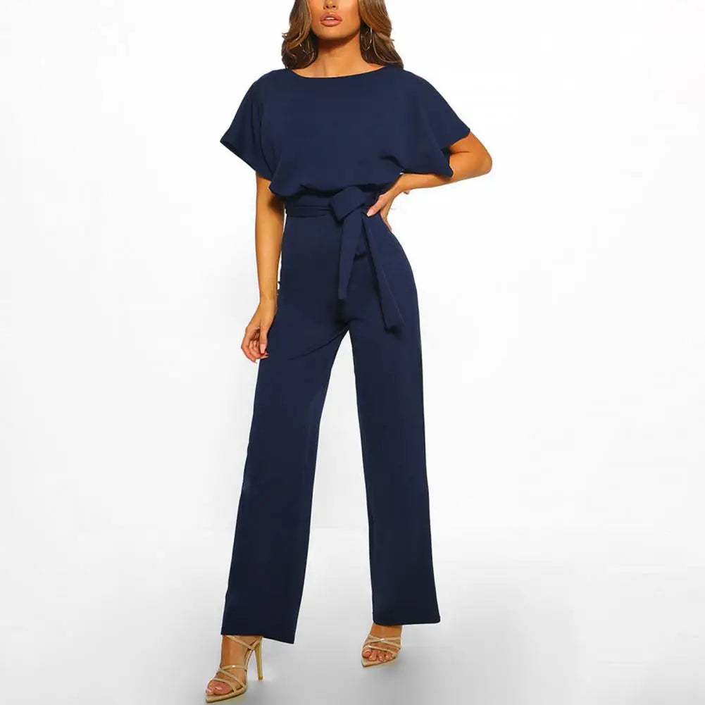 SUENTA Mechi | Damen Jumpsuit – Kühler Sommer-Stoff, Schicker Sommerstil & Luftige Eleganz Dunkelblau
