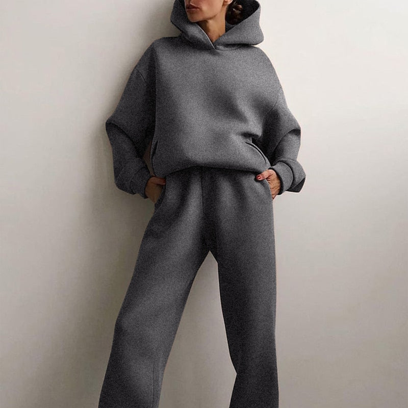 SUENTA Jogging-Set Synthetik-Mischgewebe Polyester Regular Fit Grau