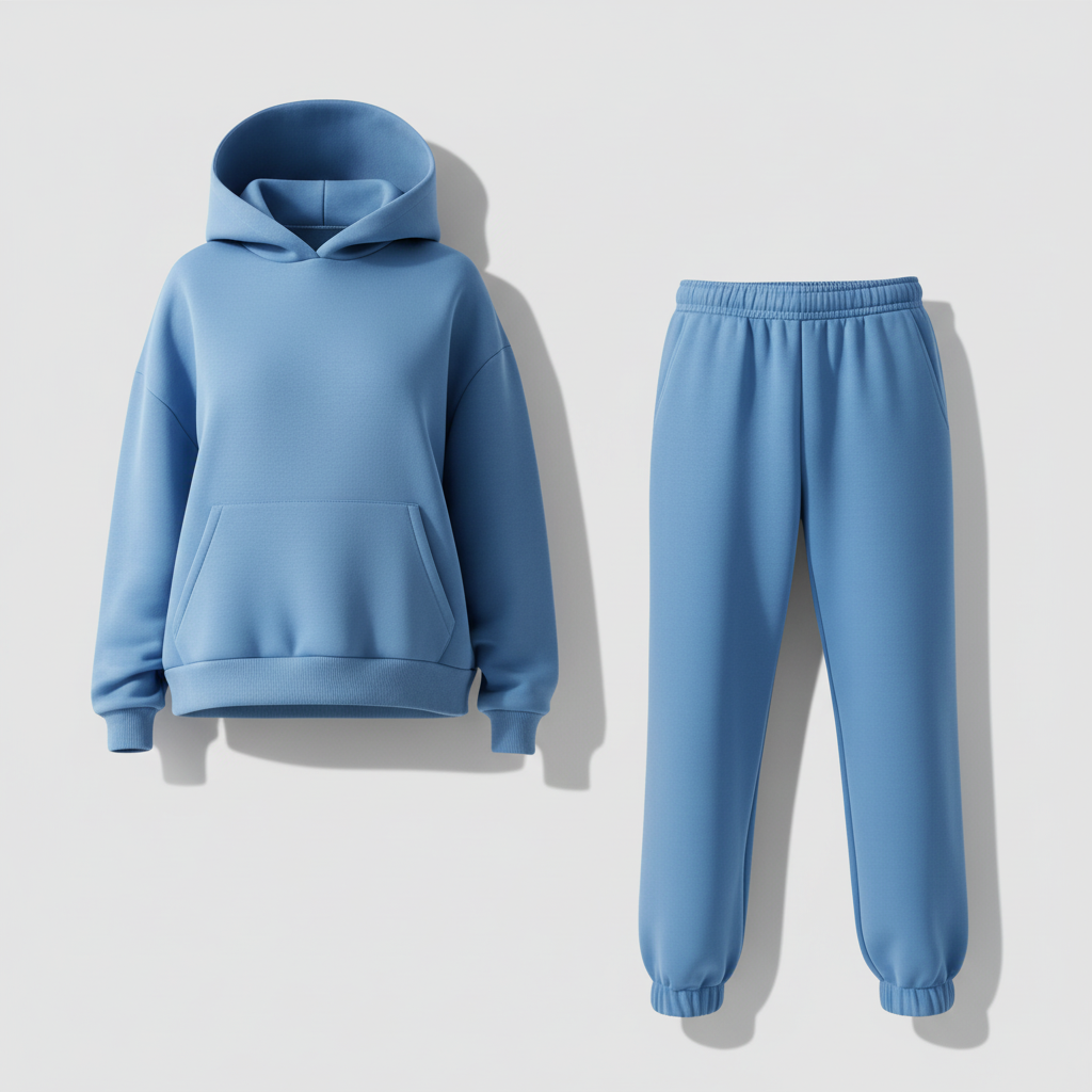 SUENTA Damen Jogging Set Komfort Weiches Loungewear Synthetik Mischqualität Blau