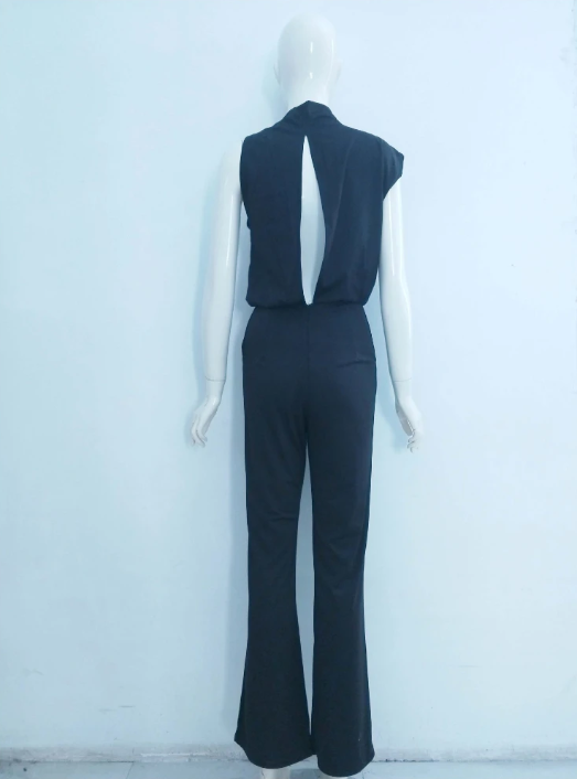 Damure -  Damen Jumpsuit Mit Rundhalsausschnitt, Armellos Und Weitem Bein