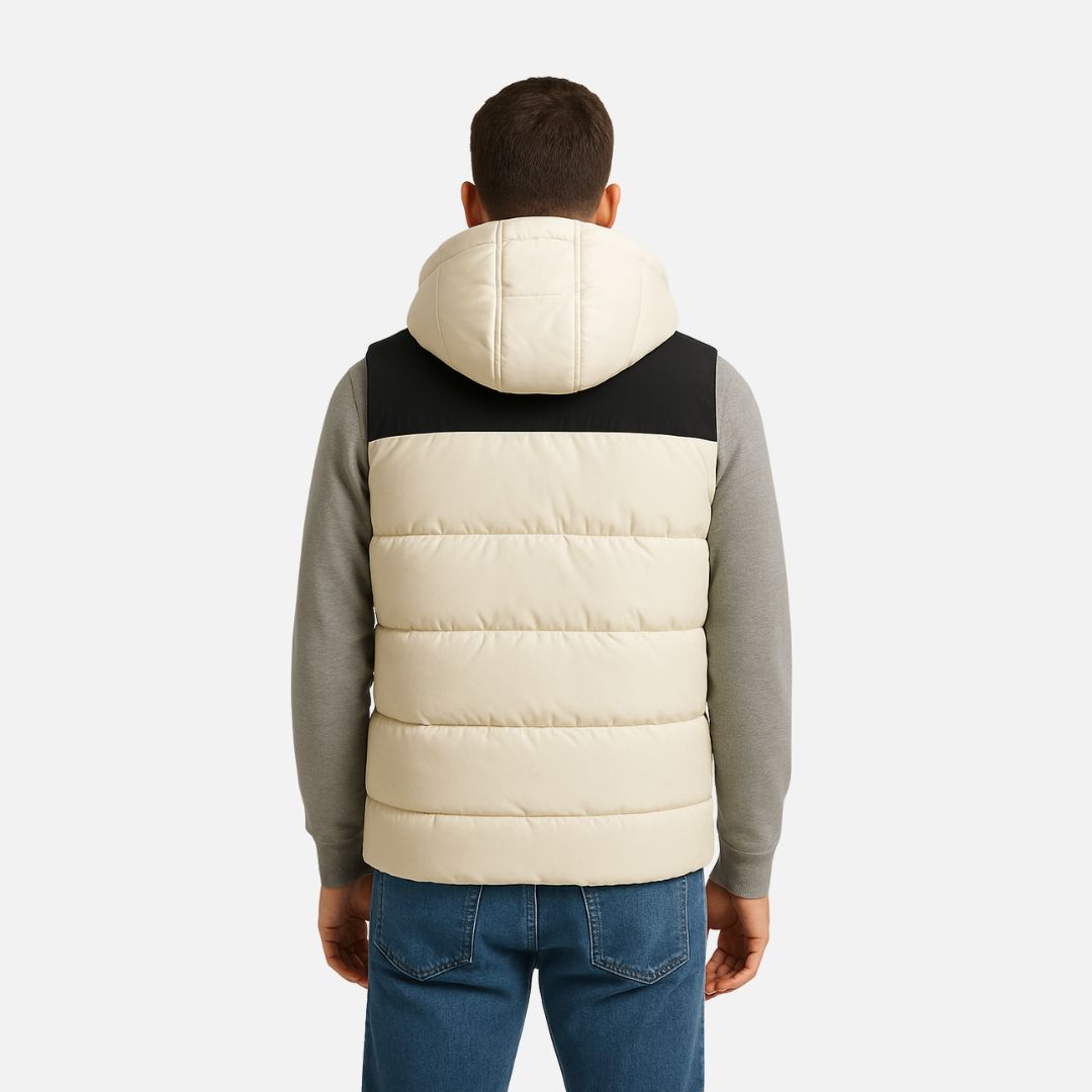 SUENTA Herren Kapuzenweste Ärmellose Ganzjahresjacke Leicht Wärmt Angenehm