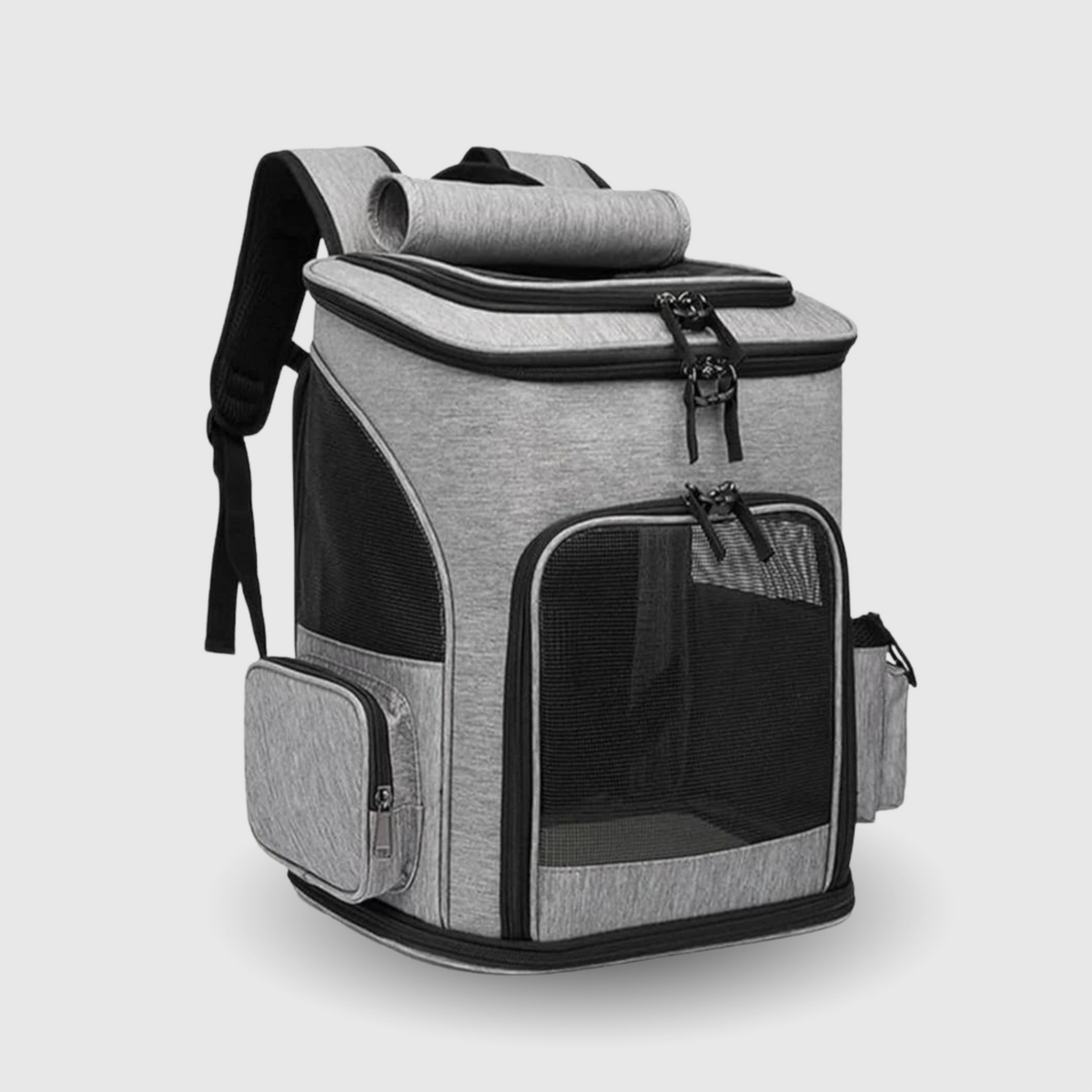 SUENTA Katzentrage Rucksack Belüftung Stauraum Komfort Für Katzen Grau