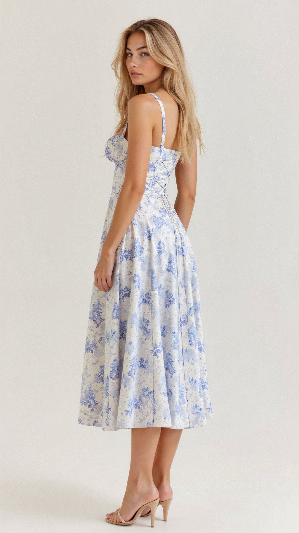 SUENTA Luna | Damen Midikleid – Korsett-Oberteil & Fliessernder Rock