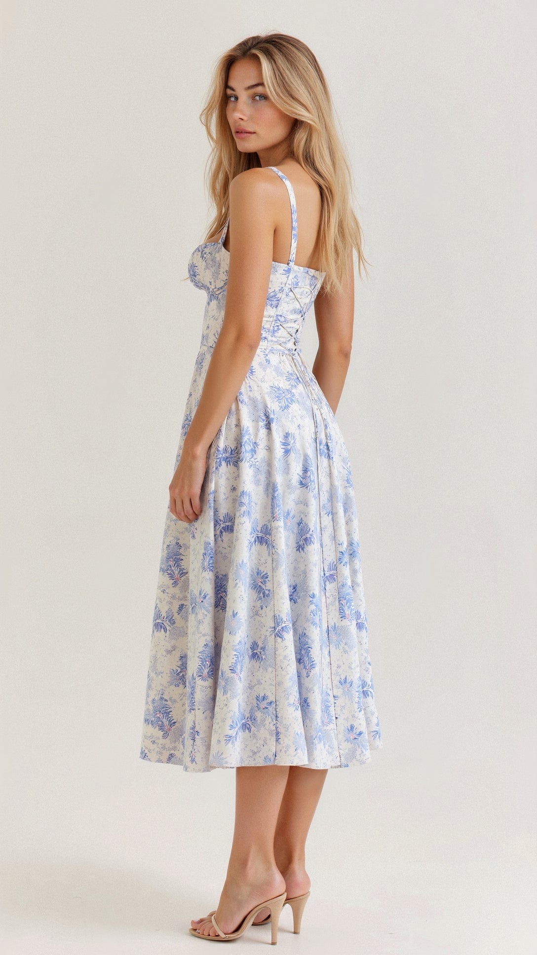 SUENTA Luna | Damen Midikleid – Korsett-Oberteil & Fliessernder Rock