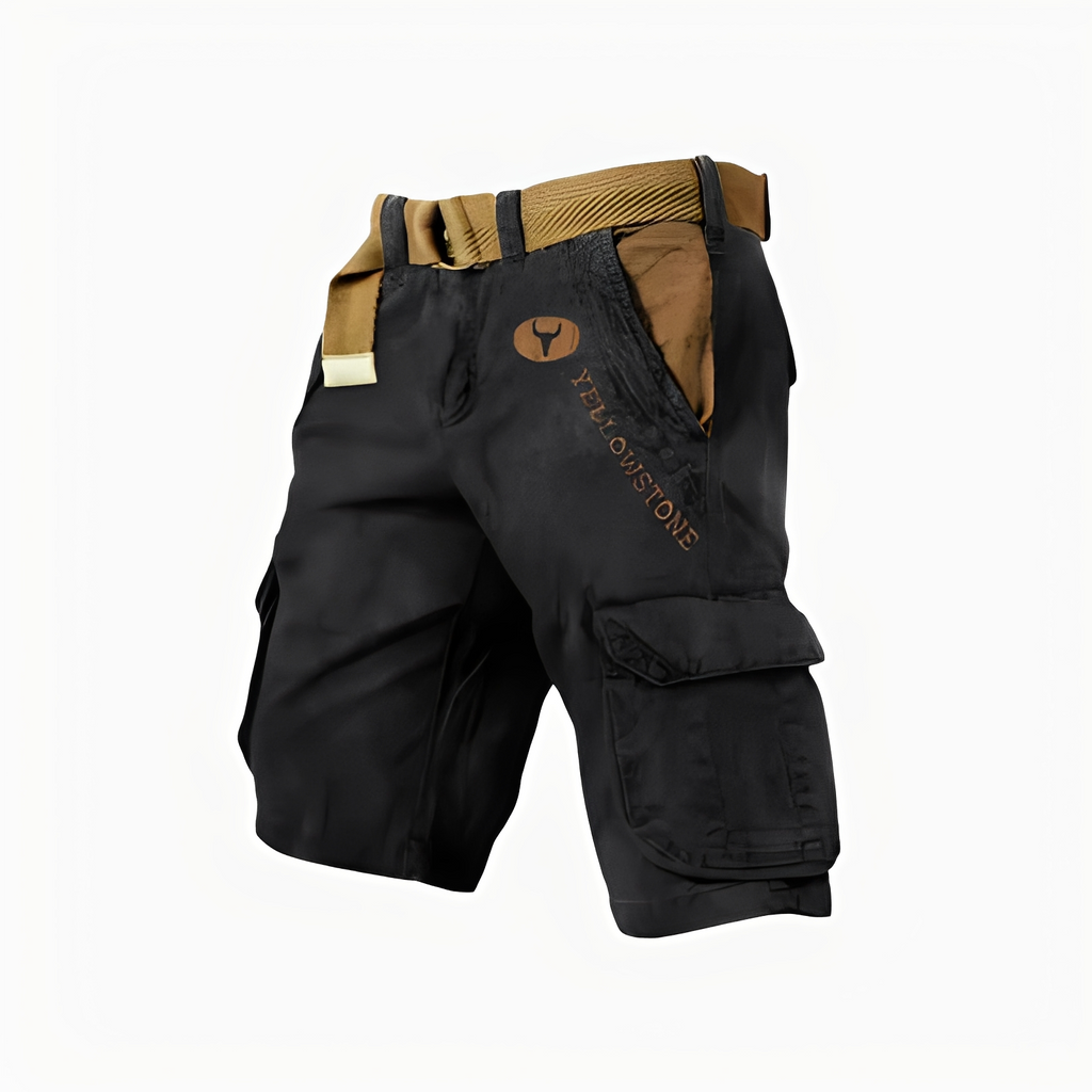 SUENTA Hommes | Cargoshorts für Herren – Ergonomisches Design, maximaler Komfort & funktionale Details schwarz