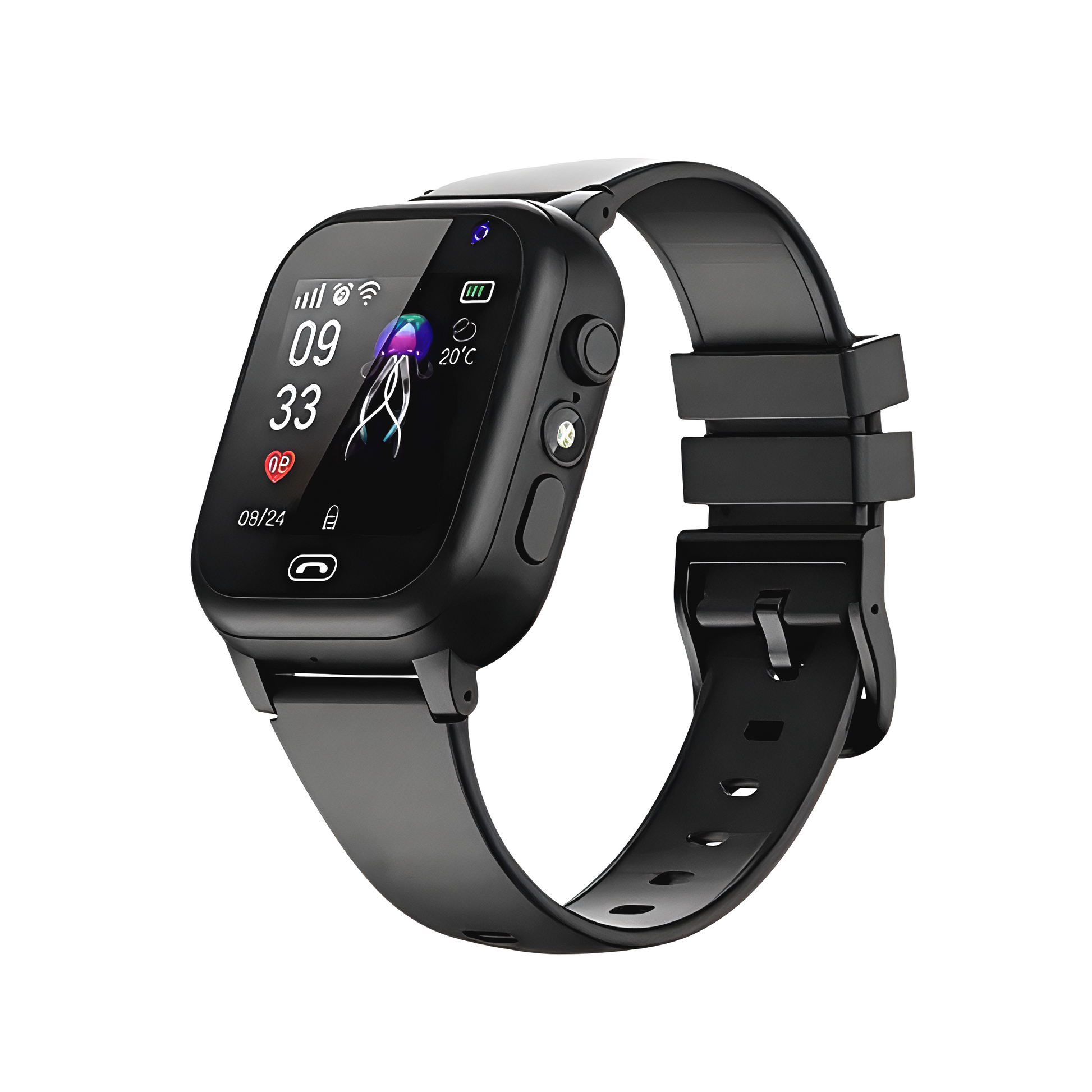 SUENTA Kinder-Smartwatch GPS-Tracker Wasserdicht 4G-Videoanrufe Schwarz