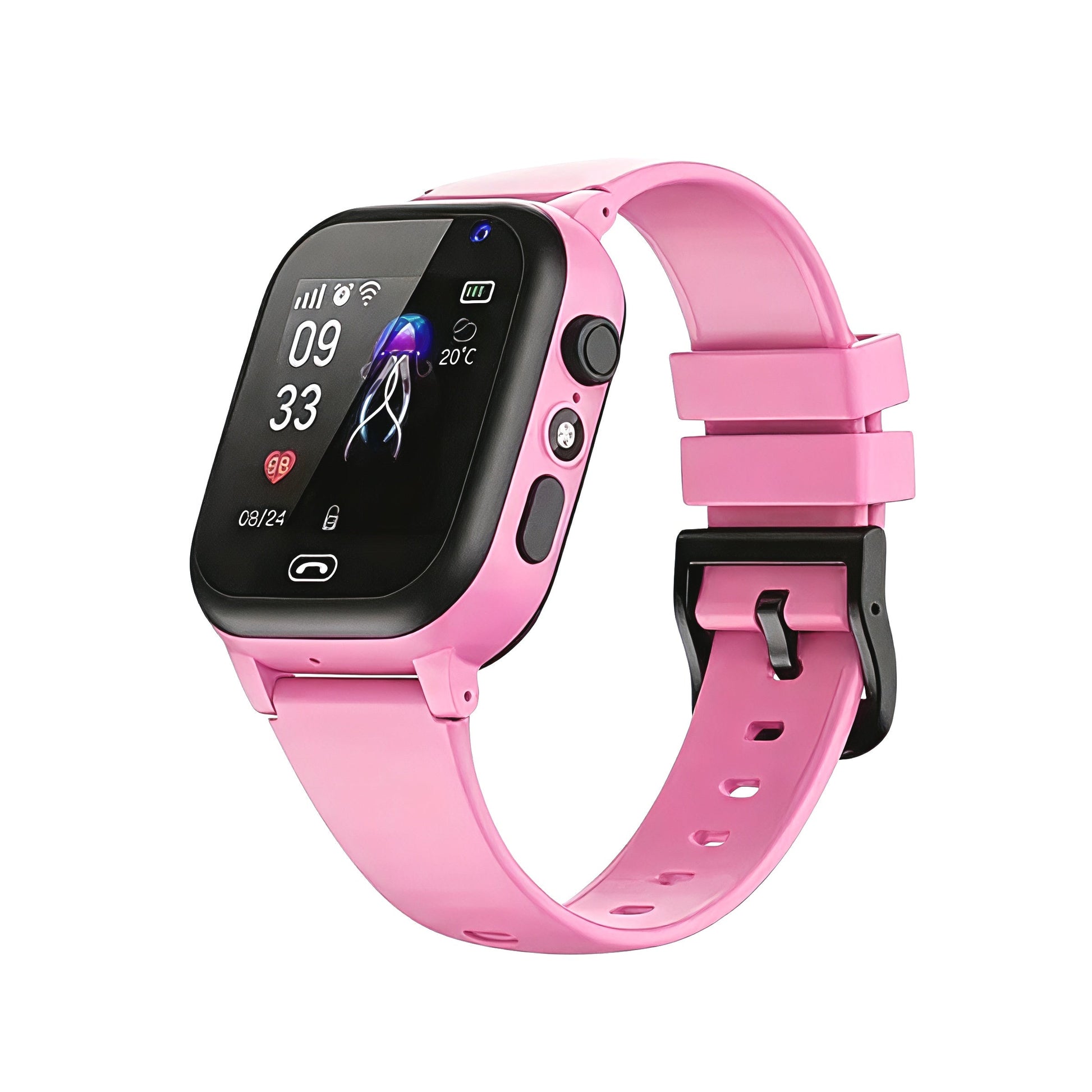 SUENTA Kinder-Smartwatch GPS-Tracker Wasserdicht 4G-Videoanrufe Rosa