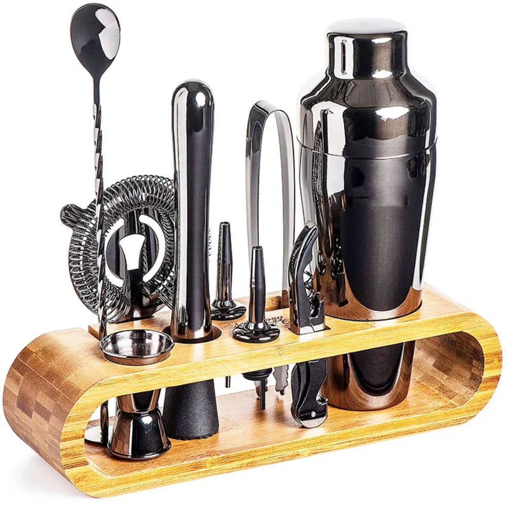 SUENTA Kit Luxuriöses Metallisches Bar Set Stylische Cocktails Schwarz
