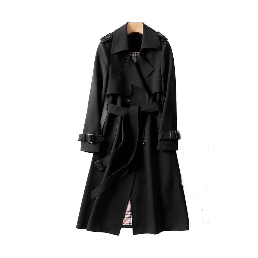 SUENTA Damen-Trenchcoat Klassisch – Alltagstauglich & Vielseitiger Stil Schwarz