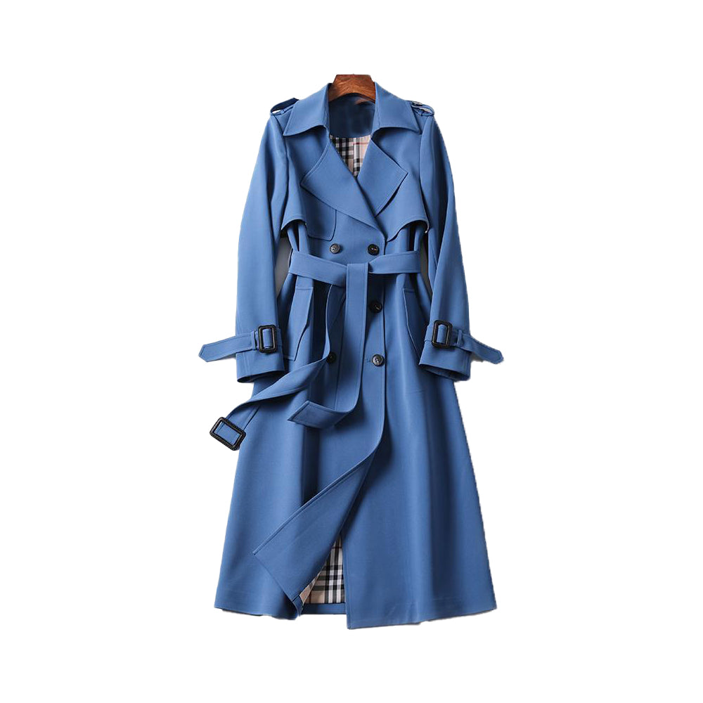 SUENTA Damen-Trenchcoat Klassisch – Alltagstauglich & Vielseitiger Stil Blau