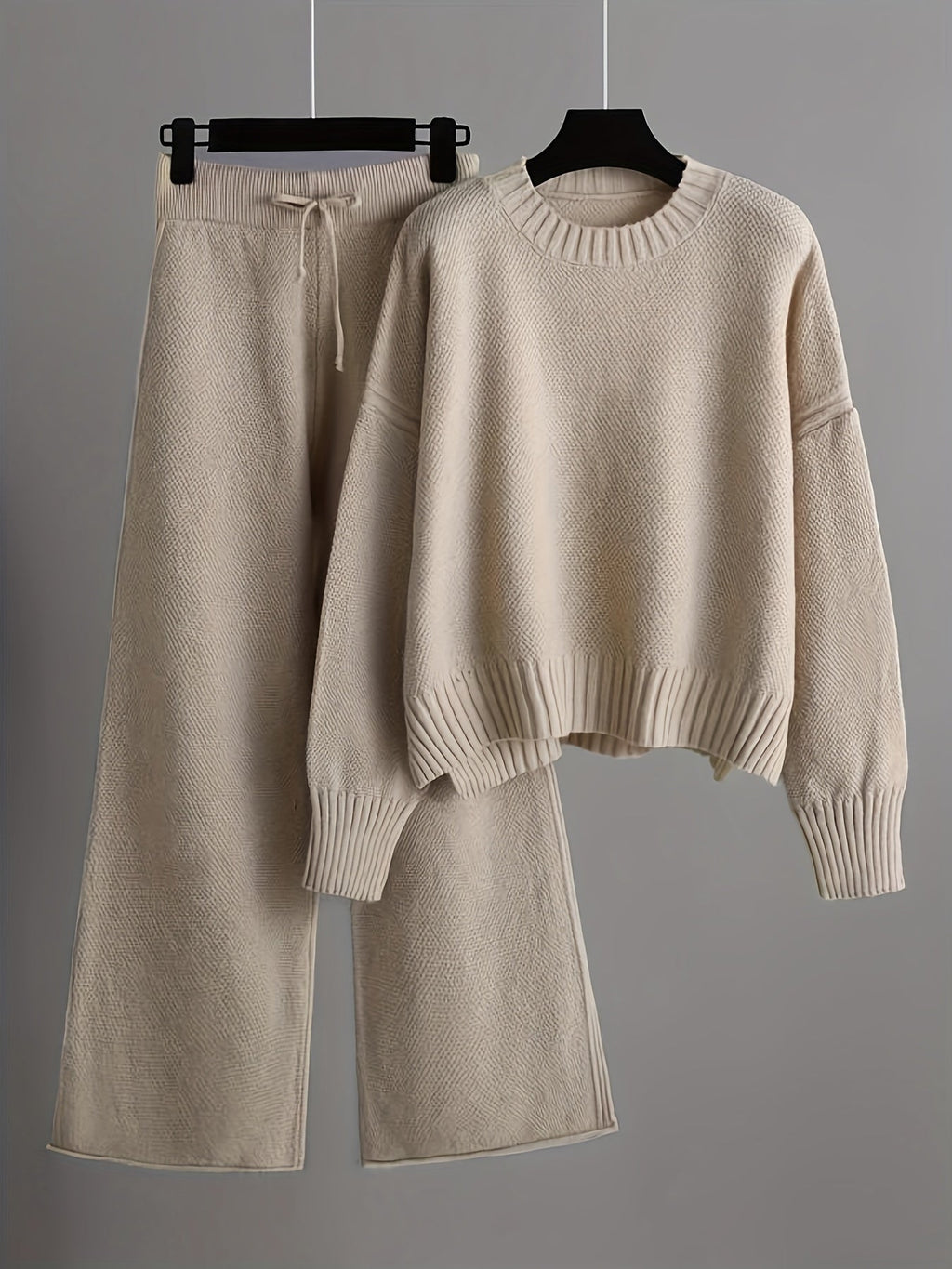 SUENTA Damen Klassisches, lässiges Lounge-Set für Damen Zuhause und Draußen Beige