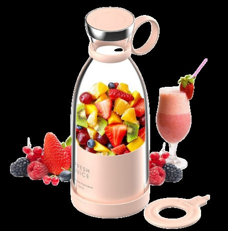 SUENTA Kompakter Tragbarer Smoothie Mixer Mit Fruchtbehälter Rosa