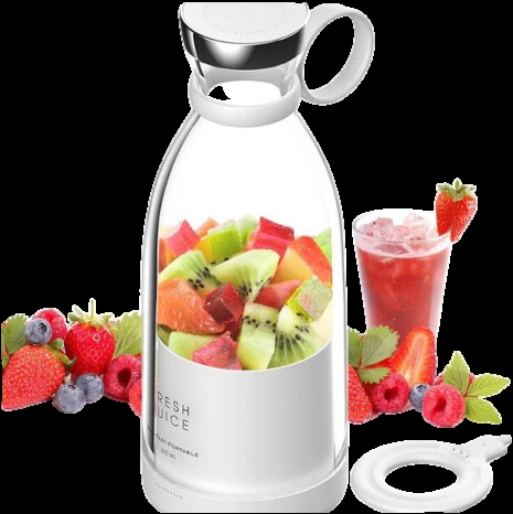 SUENTA Kompakter Tragbarer Smoothie Mixer Mit Fruchtbehälter Weiß