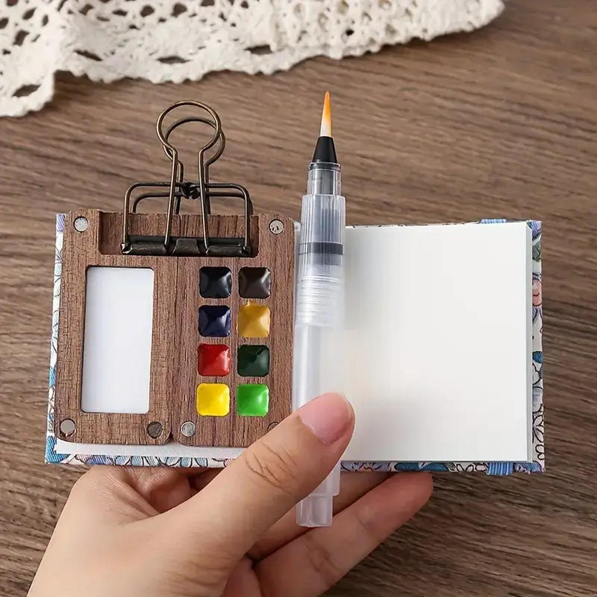SUENTA Kompaktes Tragbares Aquarellset 24 Farben Und Minipinsel