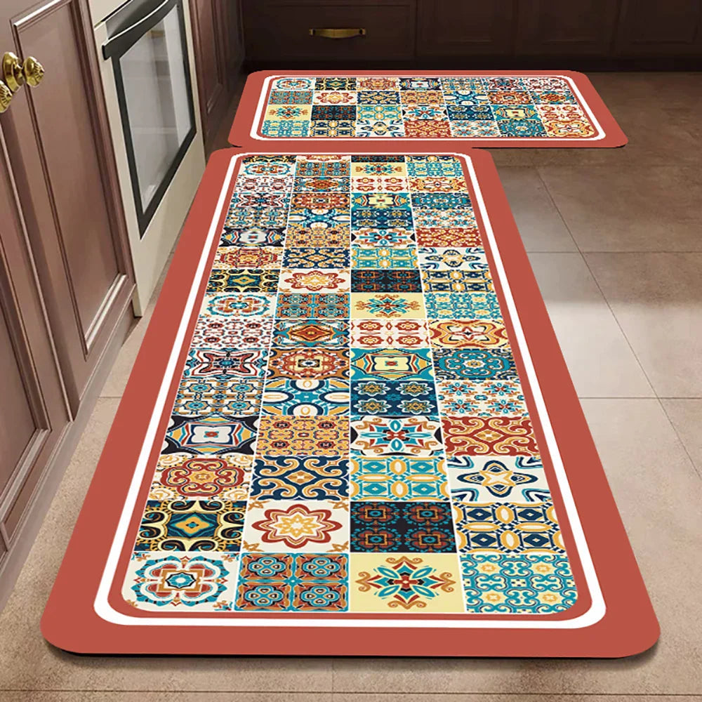 SUENTA Küchenteppich Rutschfest Textil Grau 60x90 Cm Groß 36