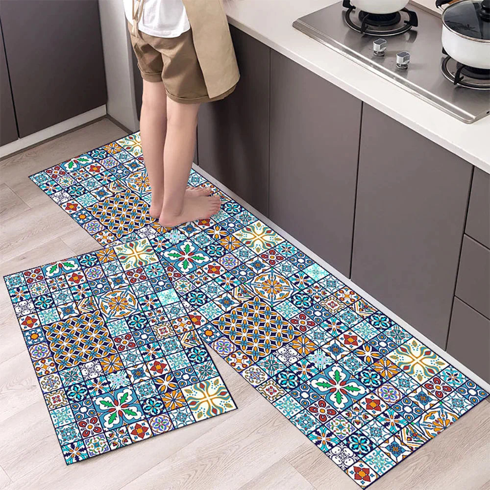 SUENTA Küchenteppich Rutschfest Textil Grau 60x90 Cm Groß 38