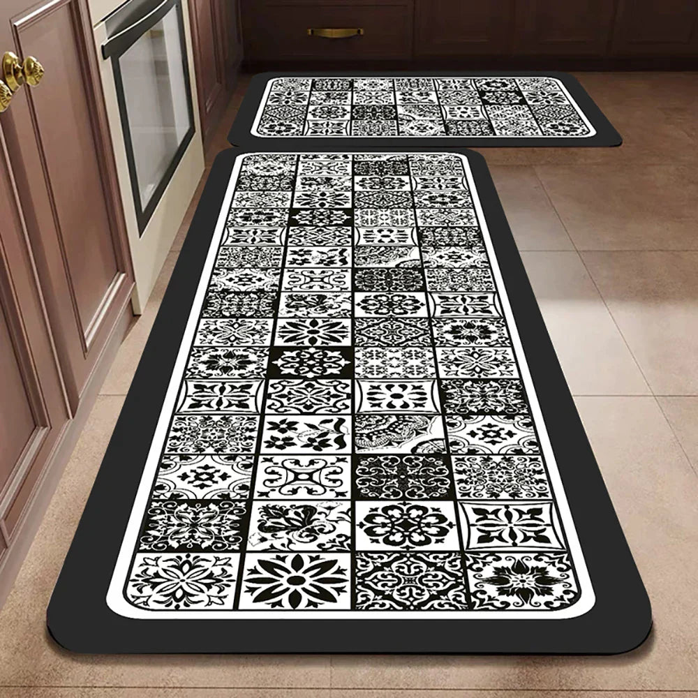 SUENTA Küchenteppich Rutschfest Textil Grau 60x90 Cm Groß 30