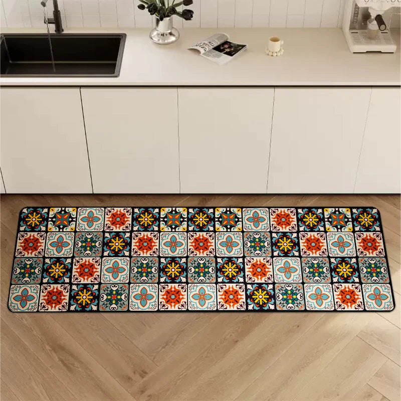 SUENTA Küchenteppich Rutschfest Textil Grau 60x90 Cm Groß