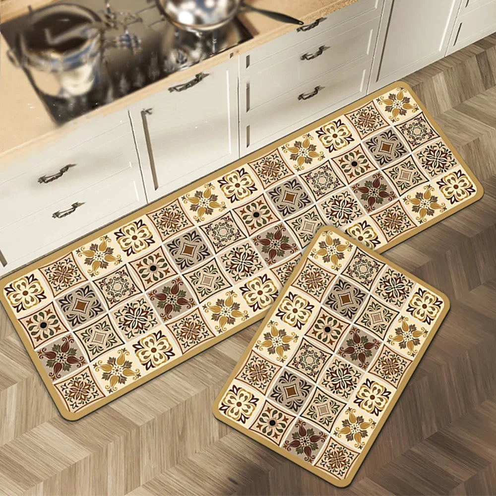 SUENTA Küchenteppich Rutschfest Textil Grau 60x90 Cm Groß 22