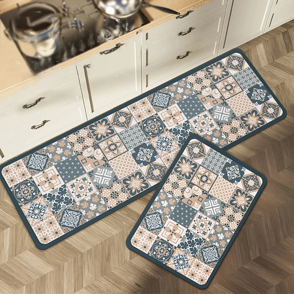 SUENTA Küchenteppich Rutschfest Textil Grau 60x90 Cm Groß 21
