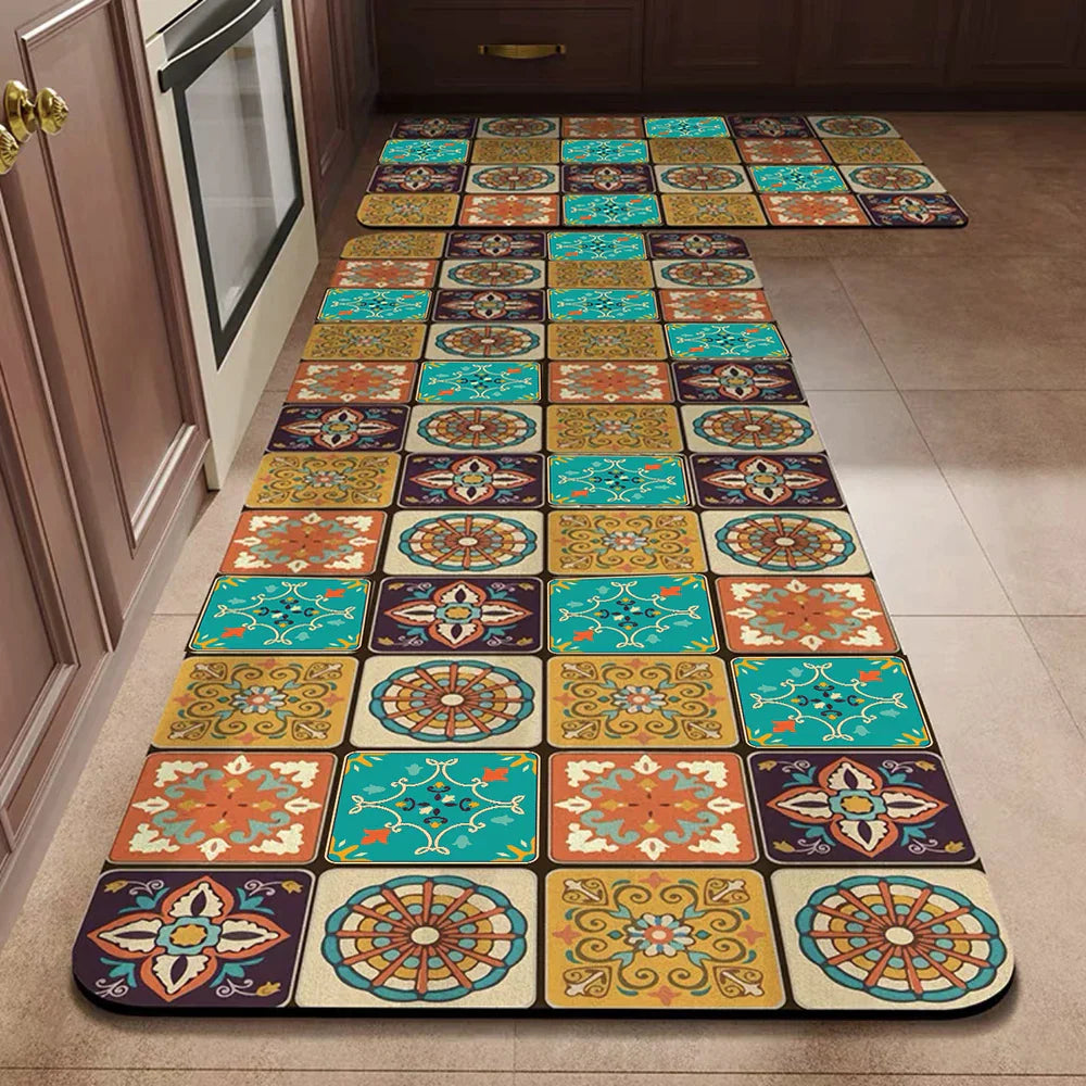 SUENTA Küchenteppich Rutschfest Textil Grau 60x90 Cm Groß 24