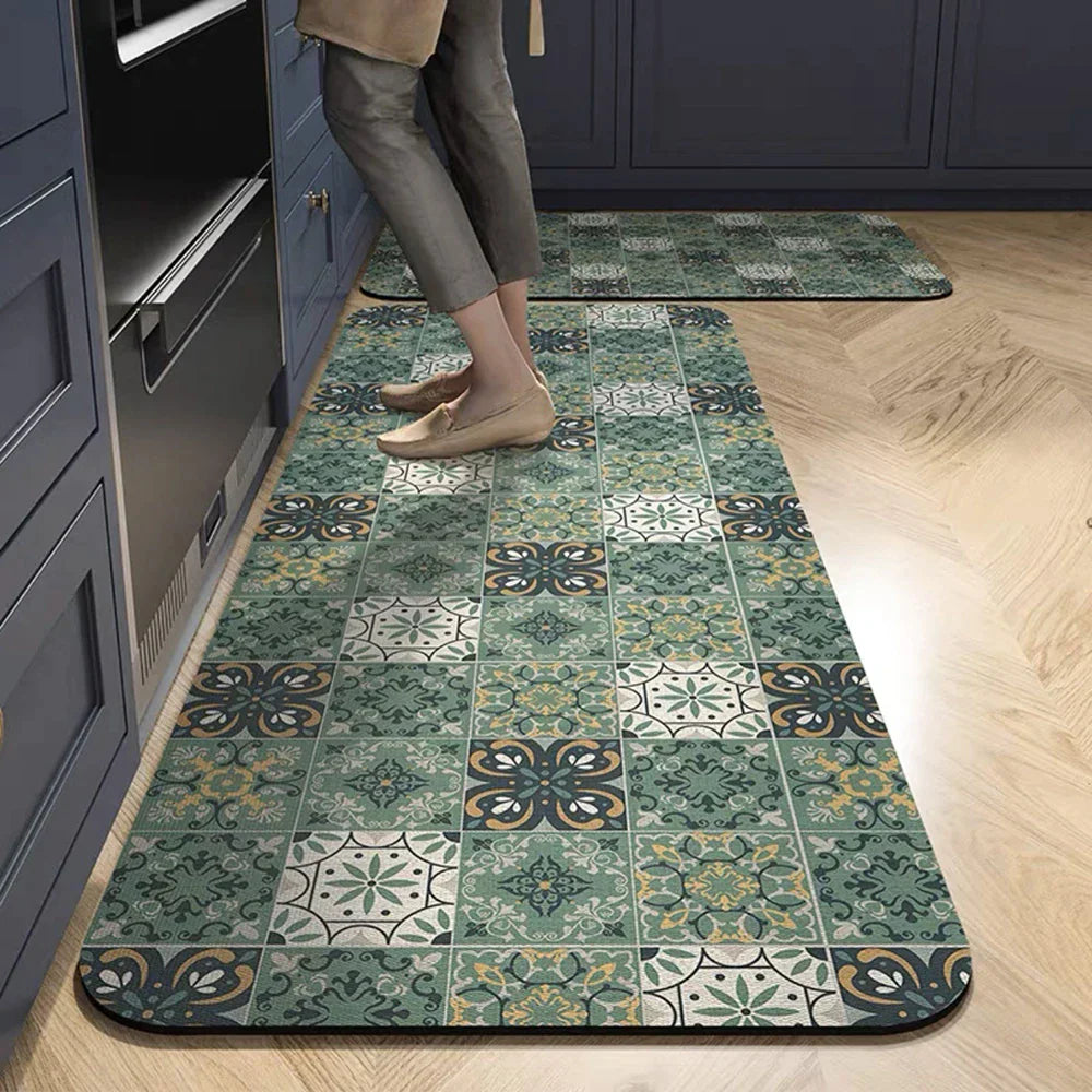 SUENTA Küchenteppich Rutschfest Textil Grau 60x90 Cm Groß 34