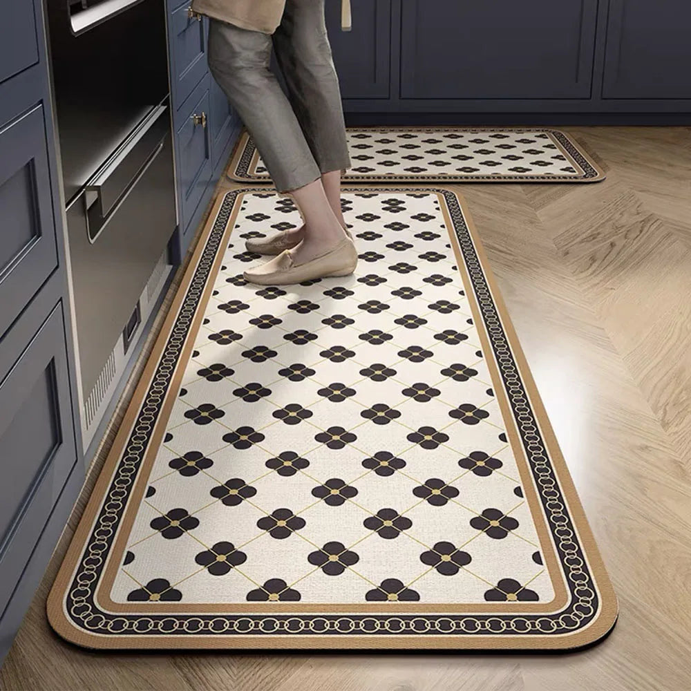 SUENTA Küchenteppich Rutschfest Textil Grau 60x90 Cm Groß 10