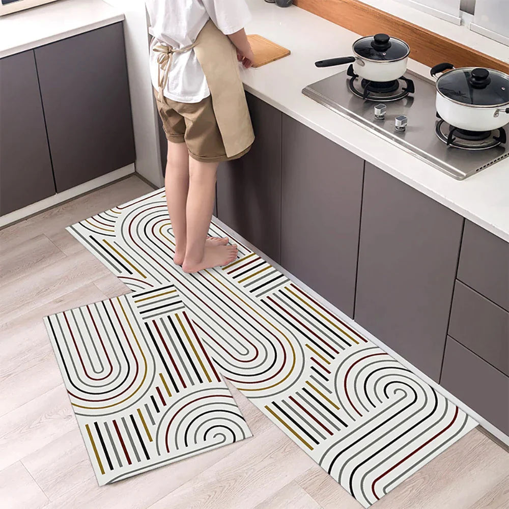 SUENTA Küchenteppich Rutschfest Textil Grau 60x90 Cm Groß 41