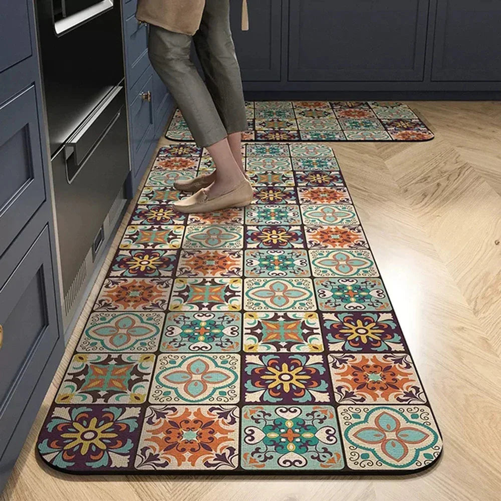 SUENTA Küchenteppich Rutschfest Textil Grau 60x90 Cm Groß 2