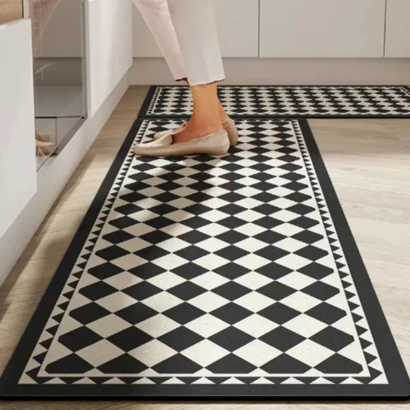 SUENTA Küchenteppich Rutschfest Textil Grau 60x90 Cm Groß 11