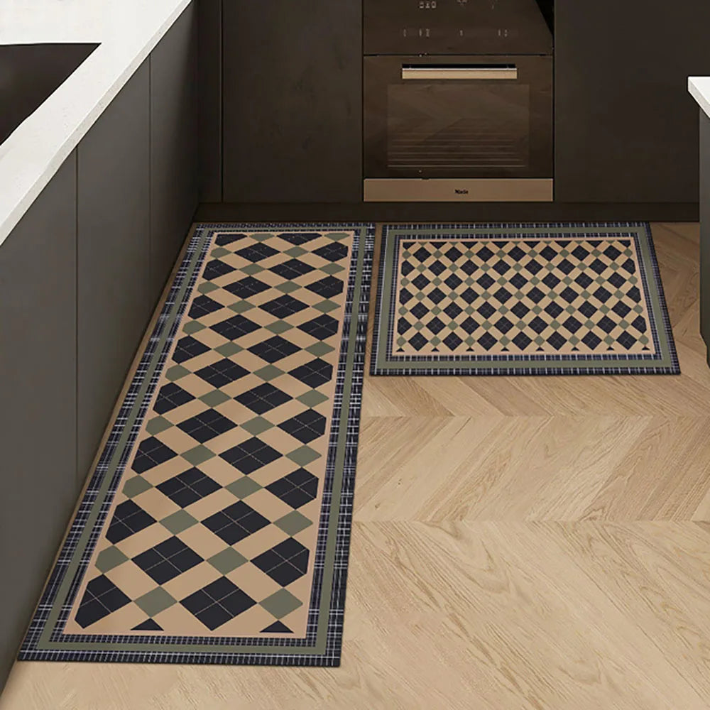 SUENTA Küchenteppich Rutschfest Textil Grau 60x90 Cm Groß 12