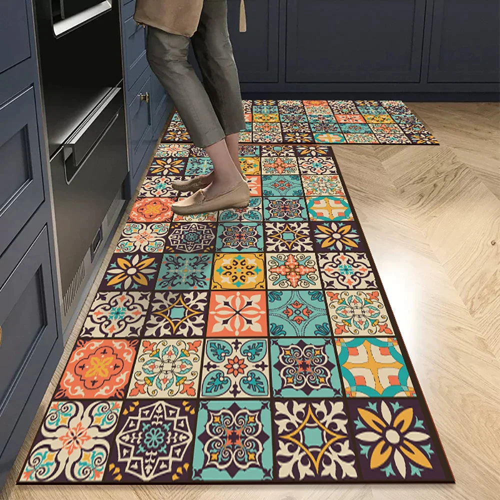 SUENTA Küchenteppich Rutschfest Textil Grau 60x90 Cm Groß 25